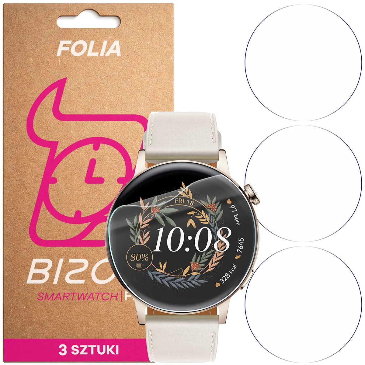 Folia hydrożelowa Bizon Watch Film HydroFlex dla Huawei Watch GT 3 42 mm