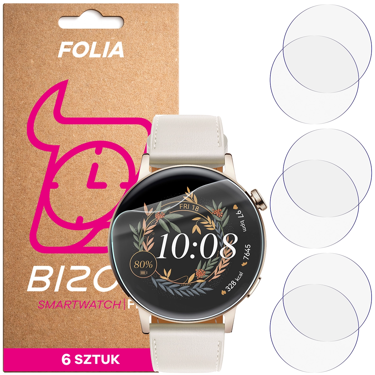 Bizon Watch Film HydroFlex hydrogel film for Huawei Watch GT 3 42 mm