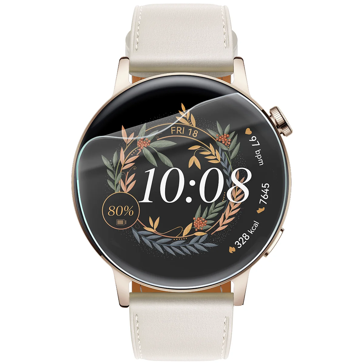 Bizon Watch Film HydroFlex hydrogel film for Huawei Watch GT 3 42 mm on the watch