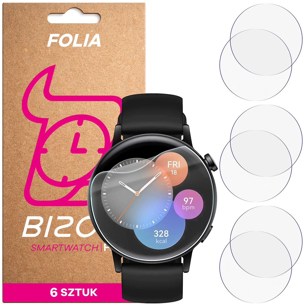 Bizon Watch Film HydroFlex hydrogel film for Huawei Watch GT 3 42 mm Active