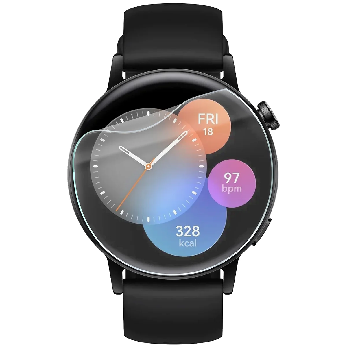 Bizon Watch Film HydroFlex hydrogel film for Huawei Watch GT 3 42 mm Active on the watch