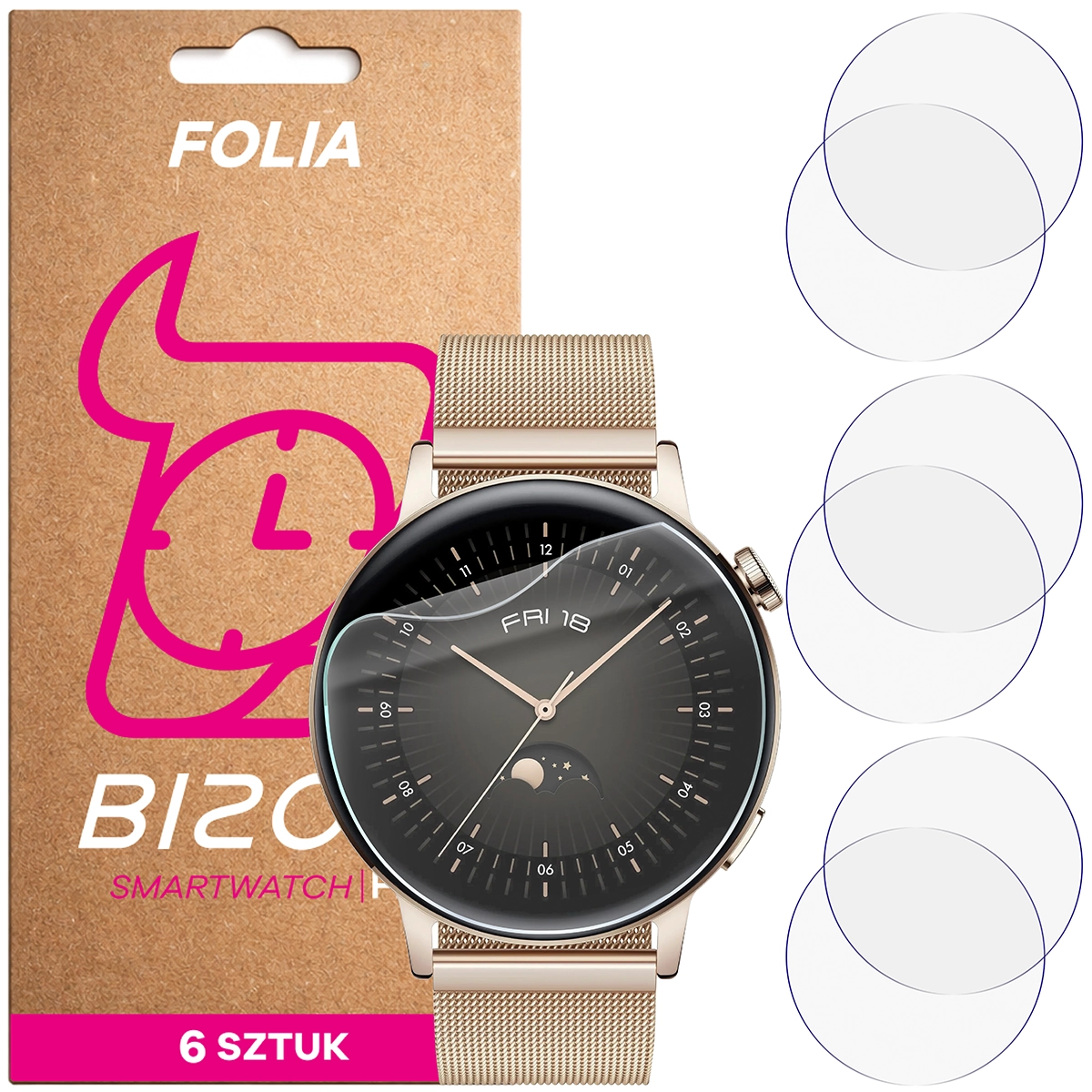Bison Watch Film HydroFlex hydrogel film for Huawei Watch GT 3 42 mm Elegant