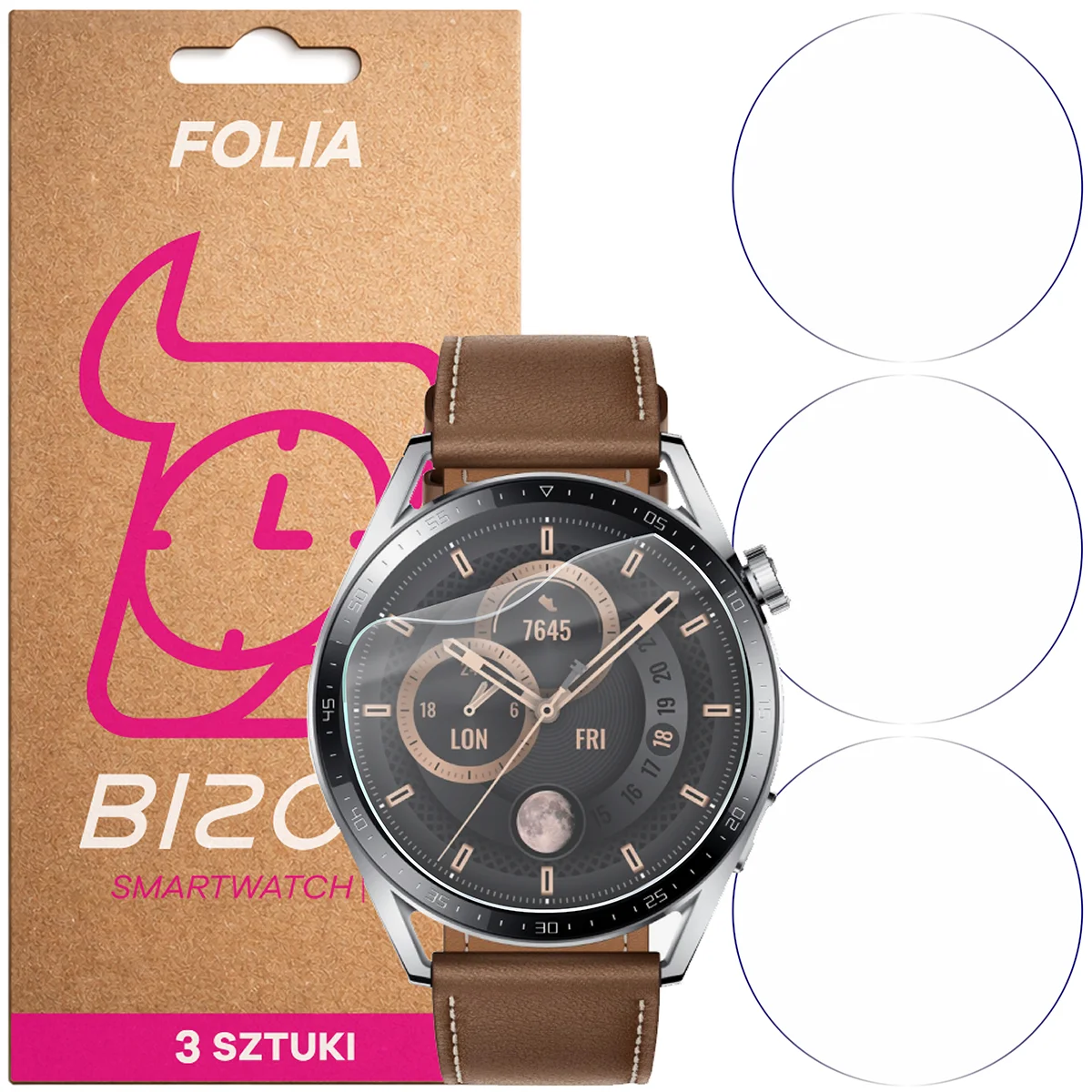 Folia hydrożelowa Bizon Watch Film HydroFlex dla Huawei Watch GT 3 46 mm