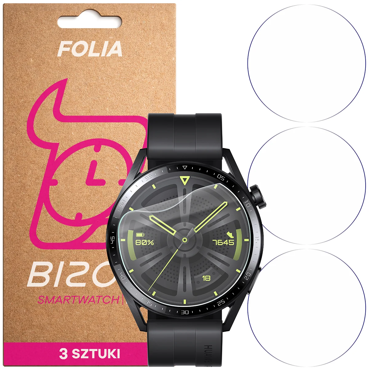 Folia hydrożelowa Bizon Watch Film HydroFlex dla Huawei Watch GT 3 46 mm Active