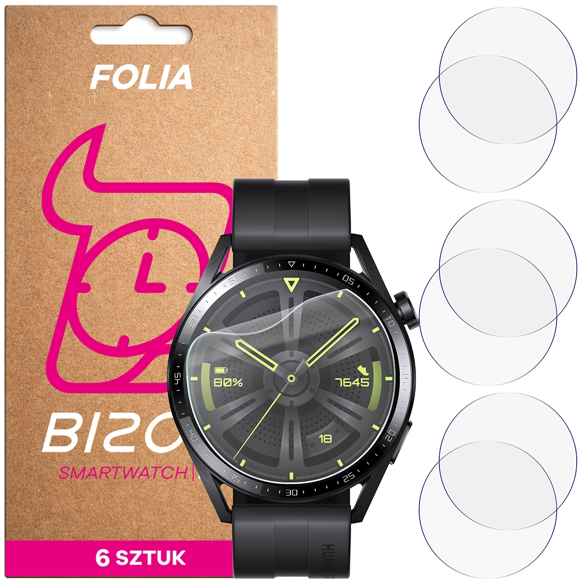 Bison Watch Film HydroFlex hydrogel film for Huawei Watch GT 3 46 mm Active