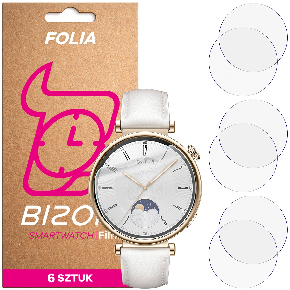 Bizon Watch Film HydroFlex hydrogel film for Huawei Watch GT 4 41 mm