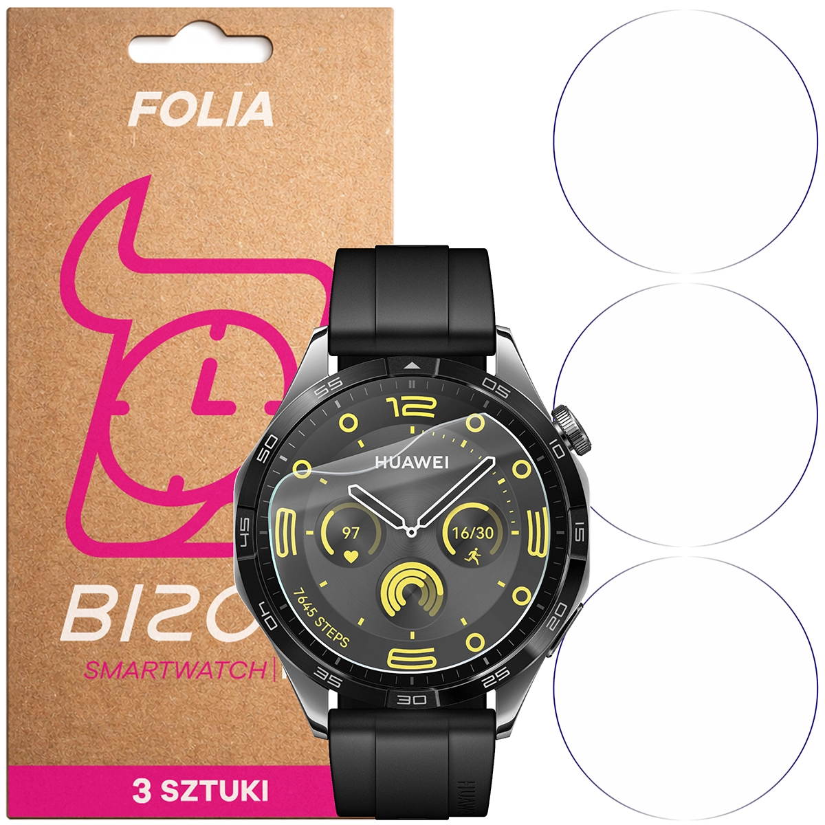 Bison Watch Film HydroFlex for Huawei Watch GT 4 46 mm Active