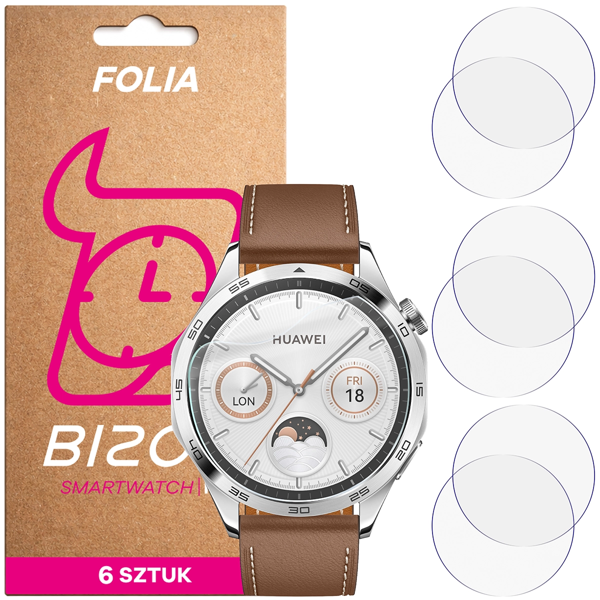 Bison Watch Film HydroFlex hydrogel film for Huawei Watch GT 4 46 mm