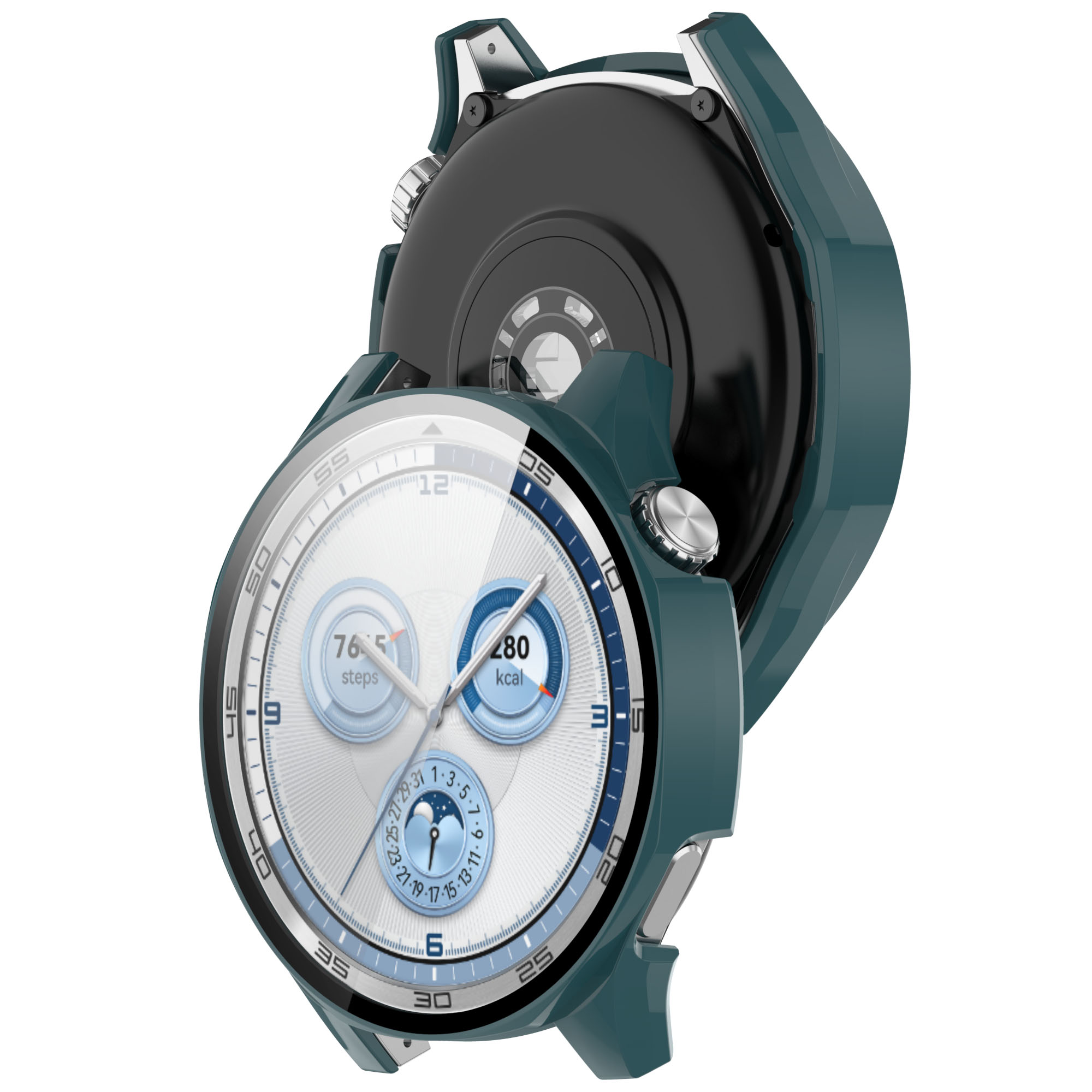 Husă cu sticlă pentru ceas Bizon Case+Glass Huawei Watch GT 5 46 mm, verde