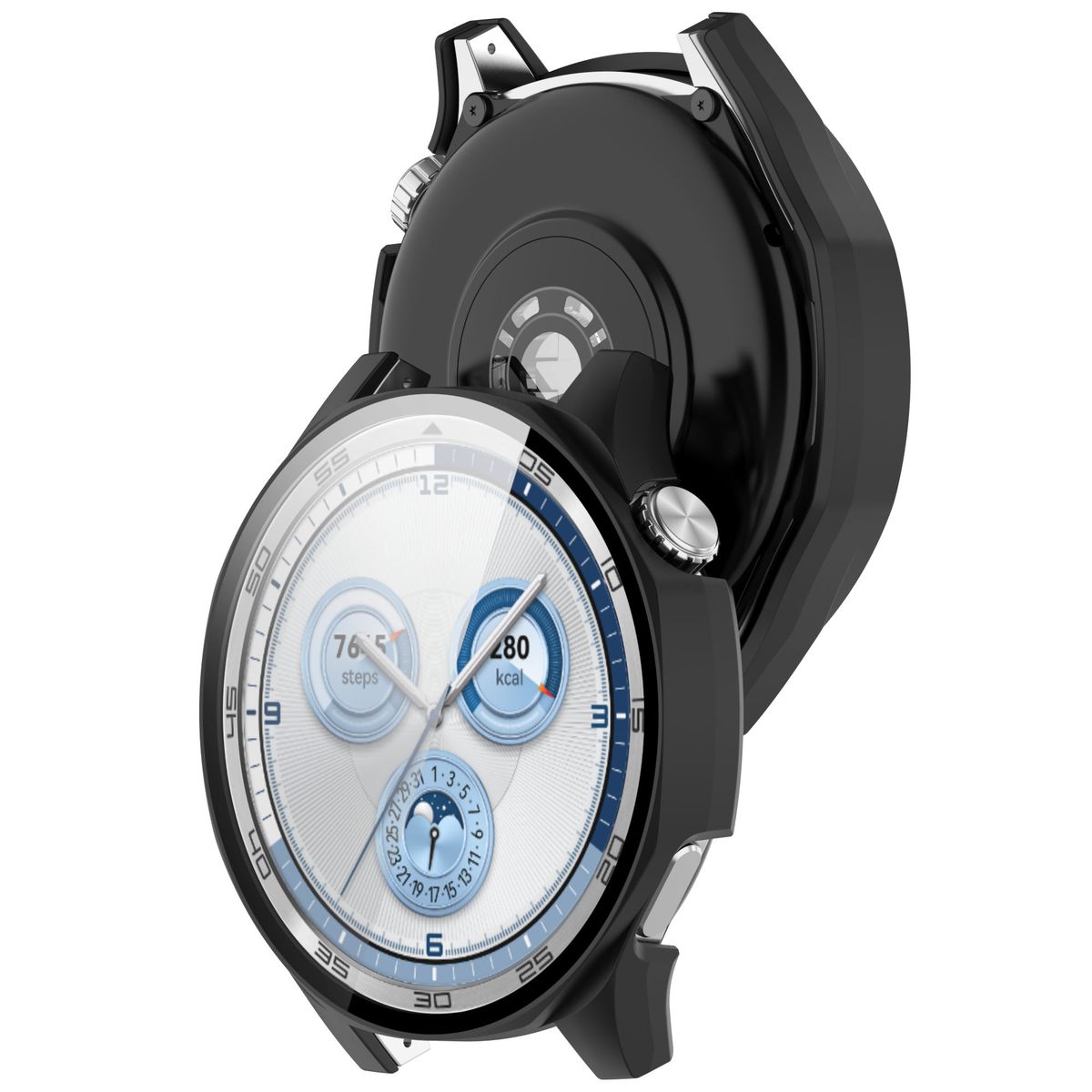 Gehäuse mit Glas für die Uhr Bizon Case+Glass Huawei Watch GT 5 46 mm, mattschwarz