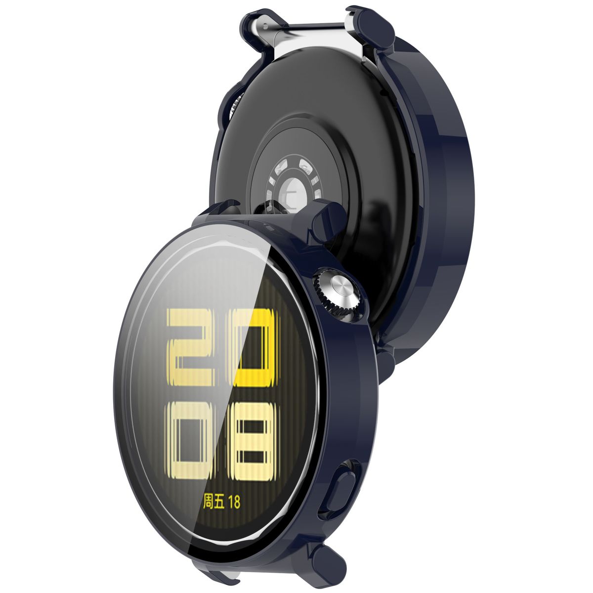 Hülle mit Glas für die Uhr Bizon Case+Glass Huawei Watch GT 5 Pro 42 mm, blau