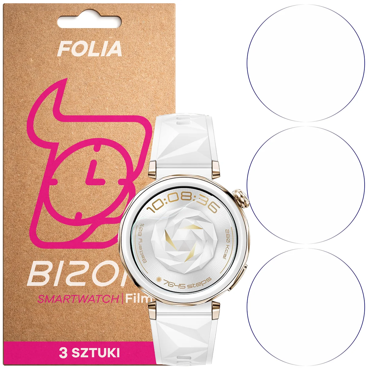 Folia hydrożelowa Bizon Watch Film HydroFlex dla Huawei Watch GT 5 Pro 42 mm