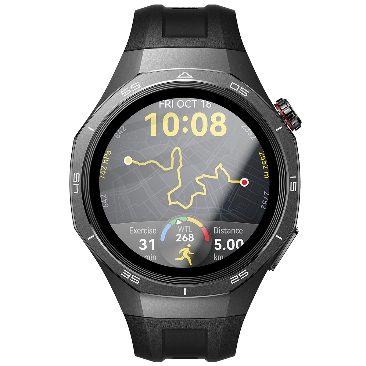 Hybridglas mit schwarzem Rahmen, ideal angepasst an Huawei Watch GT 5 Pro 46 mm