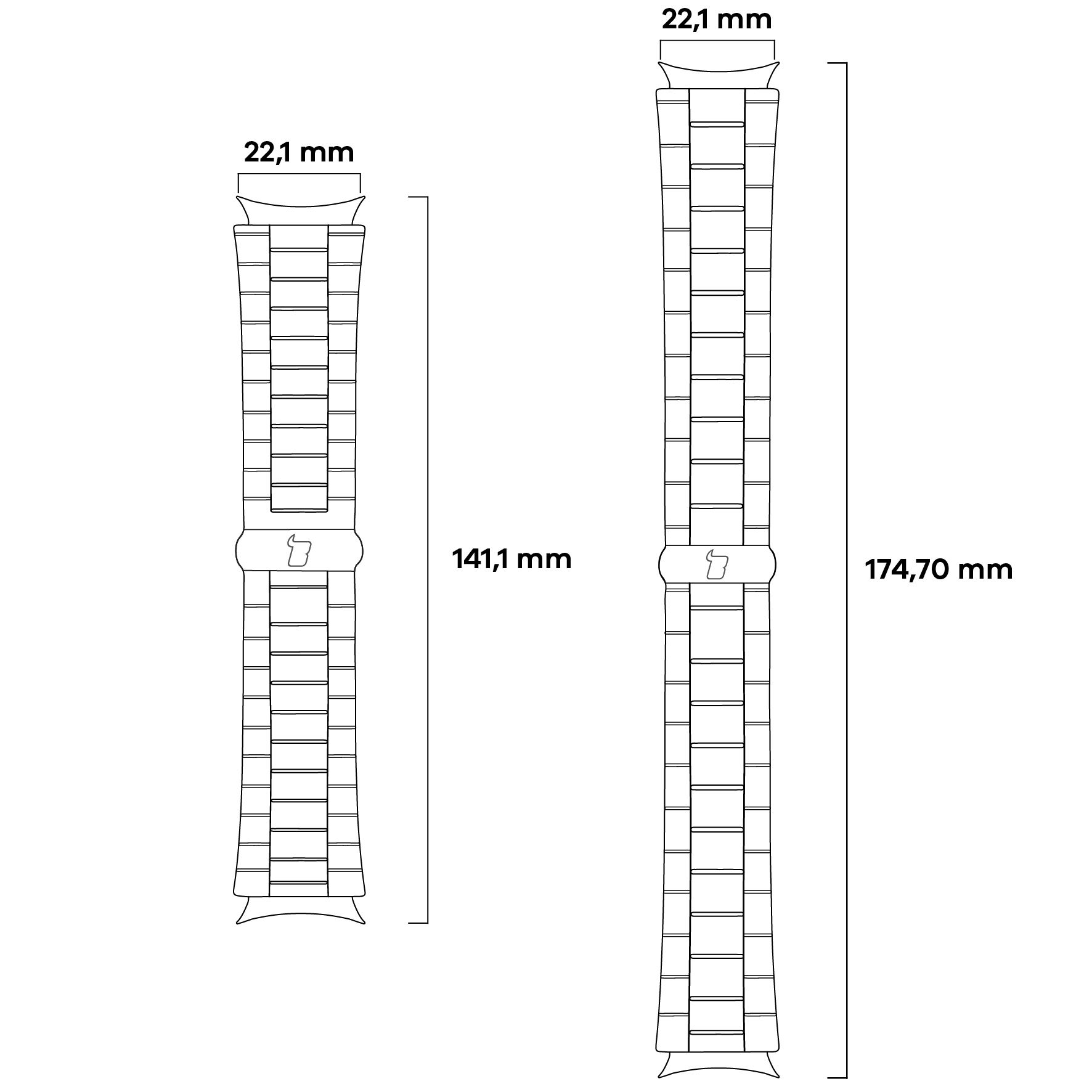 Grafică ilustrativă care arată modul de măsurare a brățării