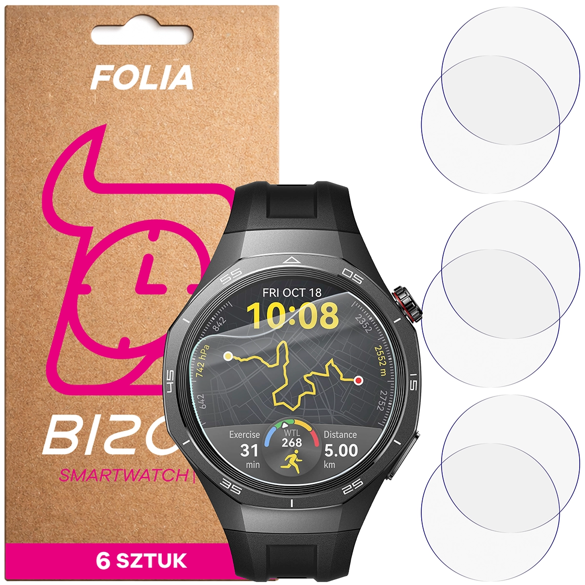 Bison Watch Film HydroFlex hydrogel film for Huawei Watch GT 5 Pro 46 mm