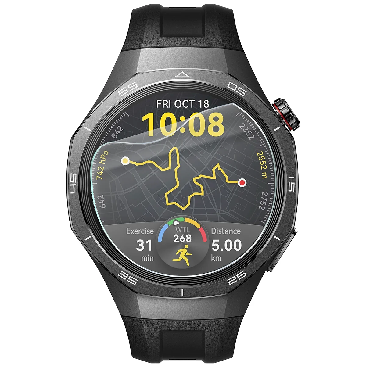 Bison Watch Film HydroFlex hydrogel film for Huawei Watch GT 5 Pro 46 mm on the watch
