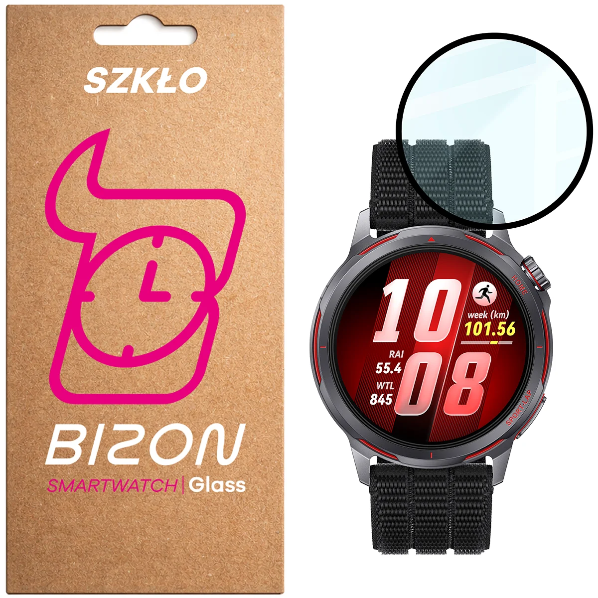 Szkło hybrydowe na smartwatch Bizon Glass Watch Edge dla Huawei Watch GT Runner 2