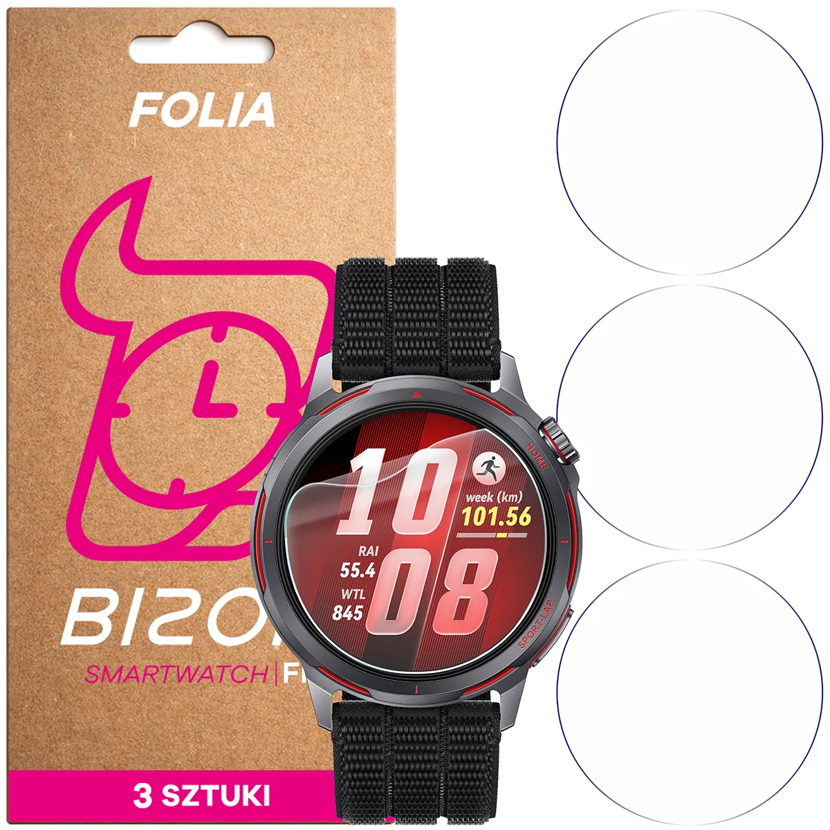 Folia hydrożelowa Bizon Watch Film HydroFlex dla Huawei Watch GT Runner 2
