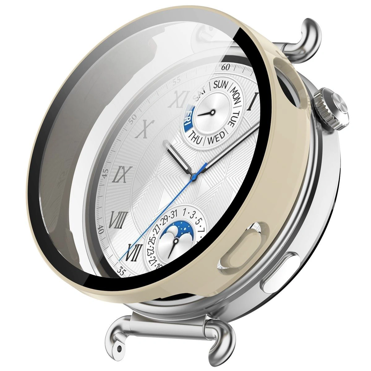 Vizualizare aplicării etuiului Bizon Case+Glass Watch pentru Huawei Watch GT6 41 mm
