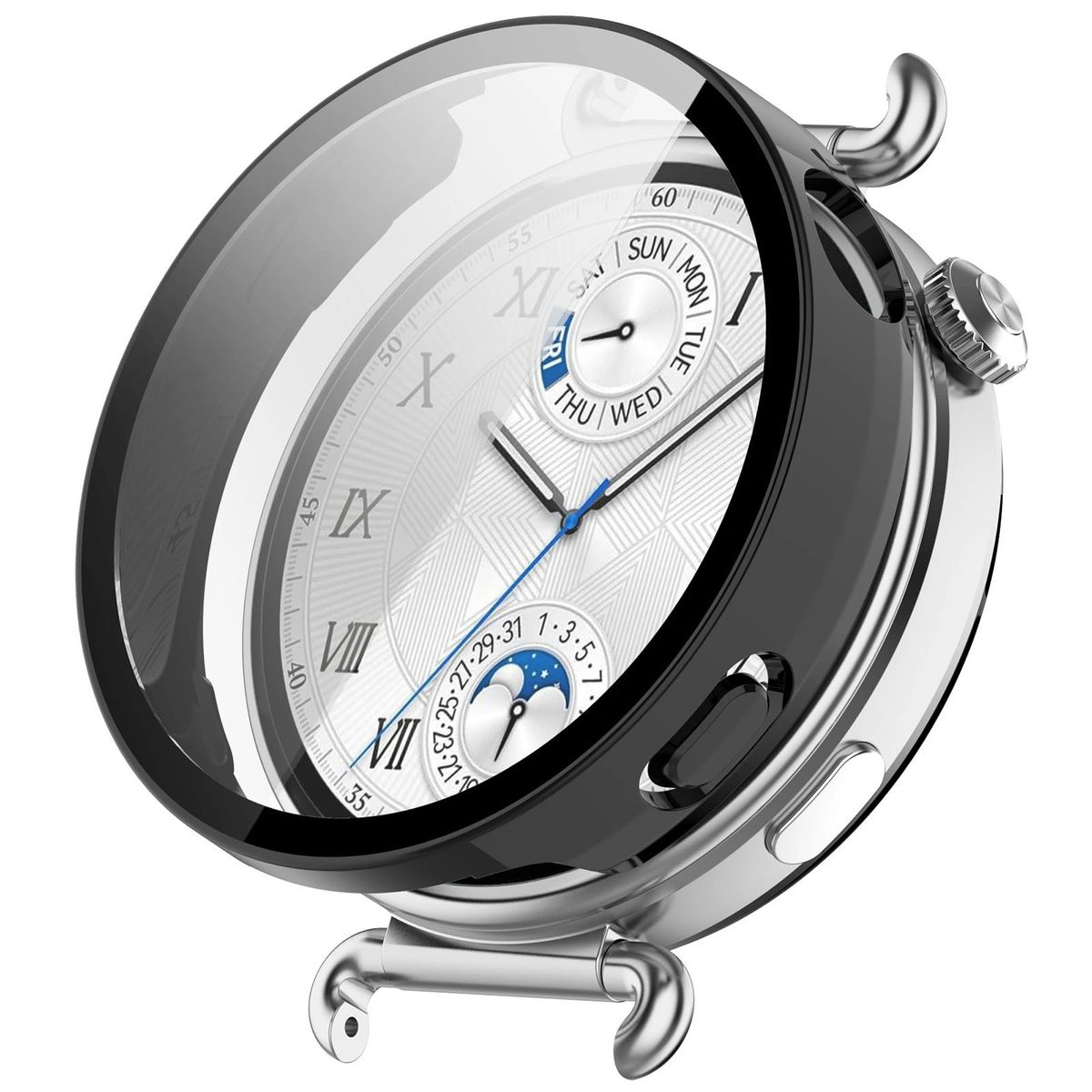 Vizualizarea montării etuiului Bizon Case+Glass Watch pentru Huawei Watch GT6 41 mm