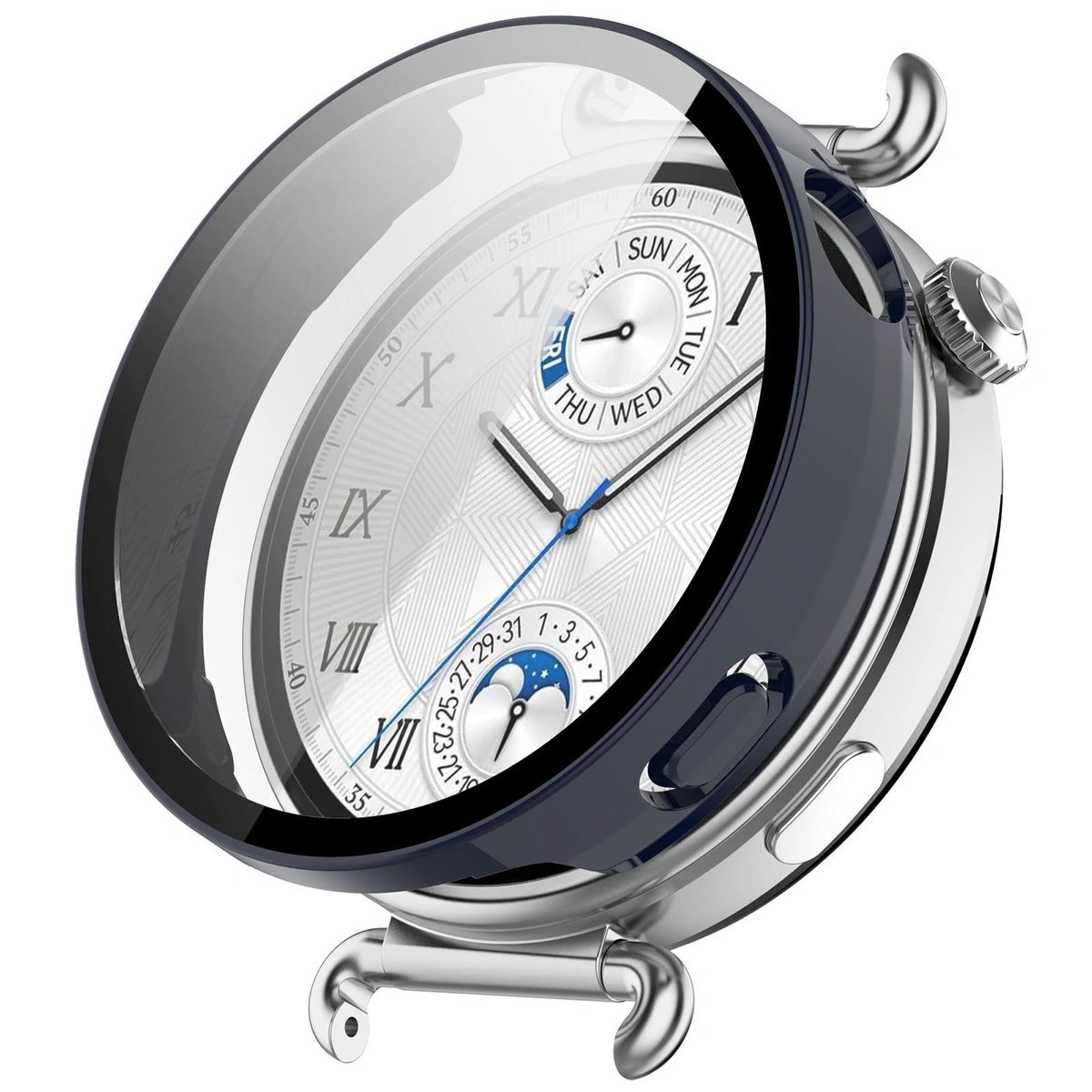 Vizualizarea aplicării etuiului Bizon Case+Glass Watch pentru Huawei Watch GT6 41 mm