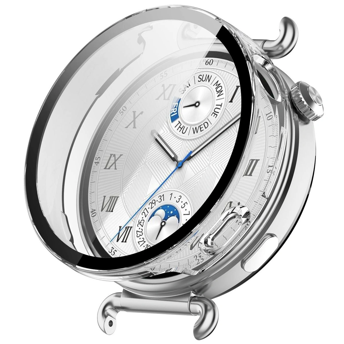 Vizualizare montare etui Bizon Case+Glass Watch pentru Huawei Watch GT6 41 mm