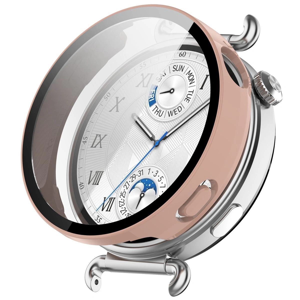 Vizualizarea aplicării etui-ului Bizon Case+Glass Watch pentru Huawei Watch GT6 41 mm