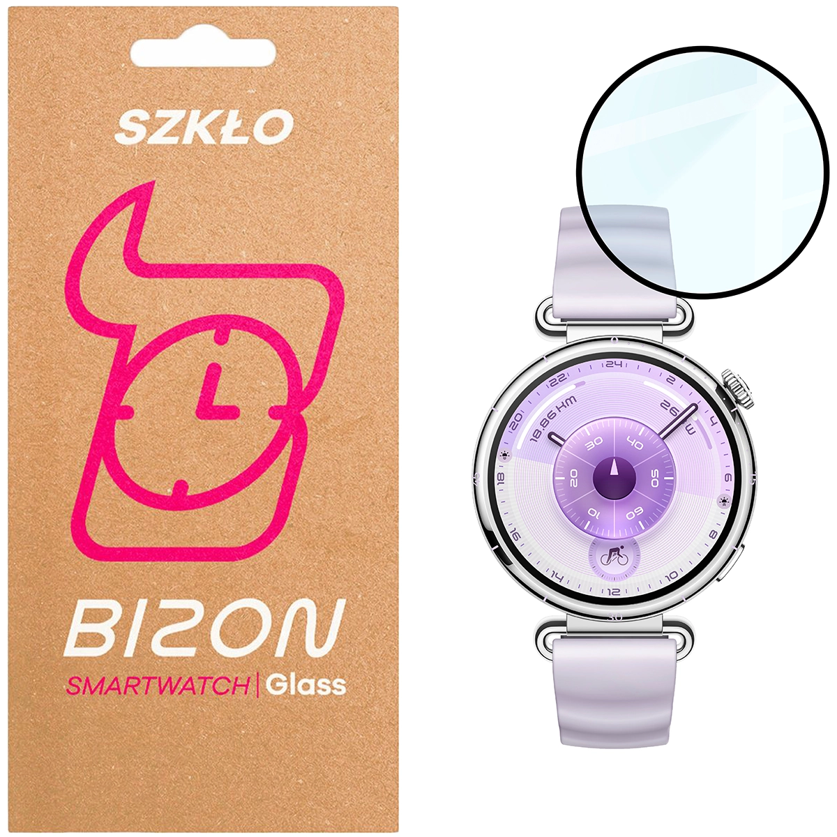Szkło hybrydowe na smartwatch Bizon Glass Watch Edge dla Huawei Watch GT6 41 mm