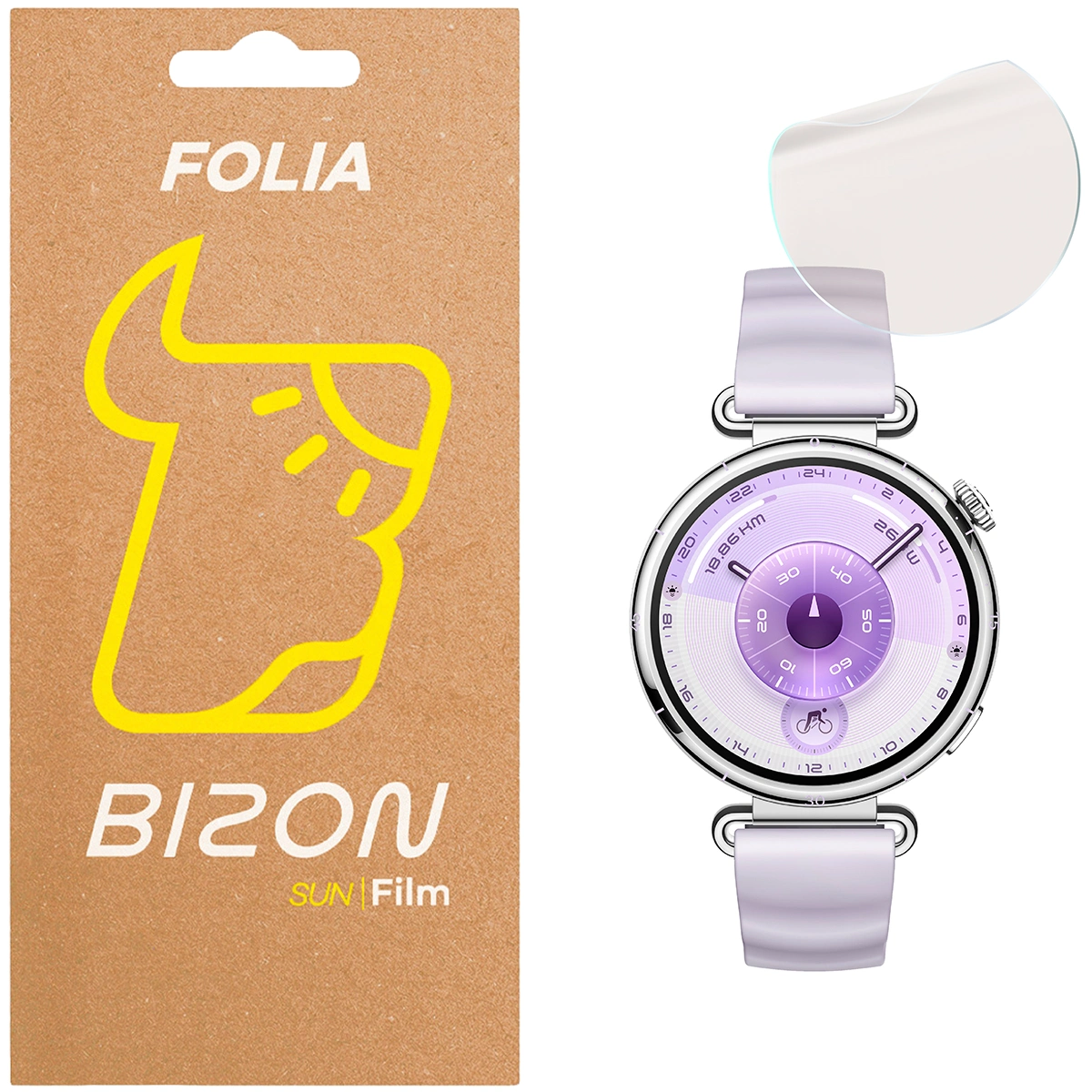 Folia matowa na ekran Bizon Glass Watch Film Sun do Huawei Watch GT6 46 mm