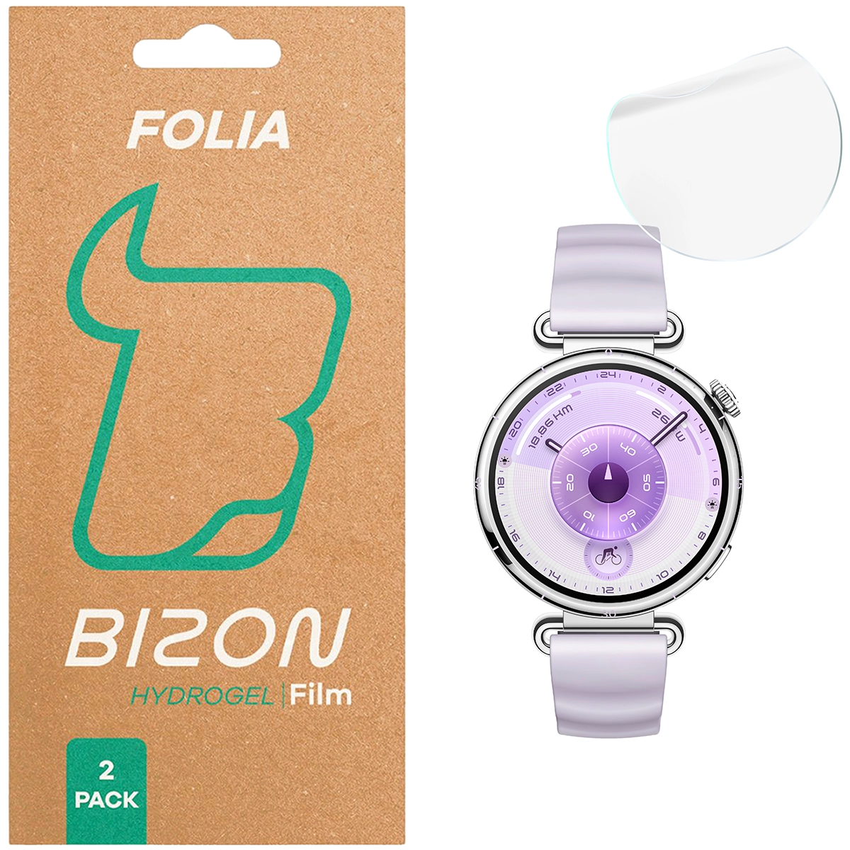 Folia hydrożelowa Bizon Glass Watch Hydrogel Duo dla Huawei Watch GT6 41 mm!
