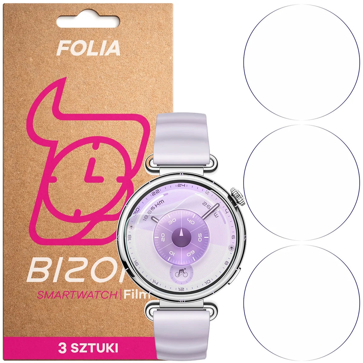 Folia hydrożelowa Bizon Watch Film HydroFlex dla Huawei Watch GT6 41 mm