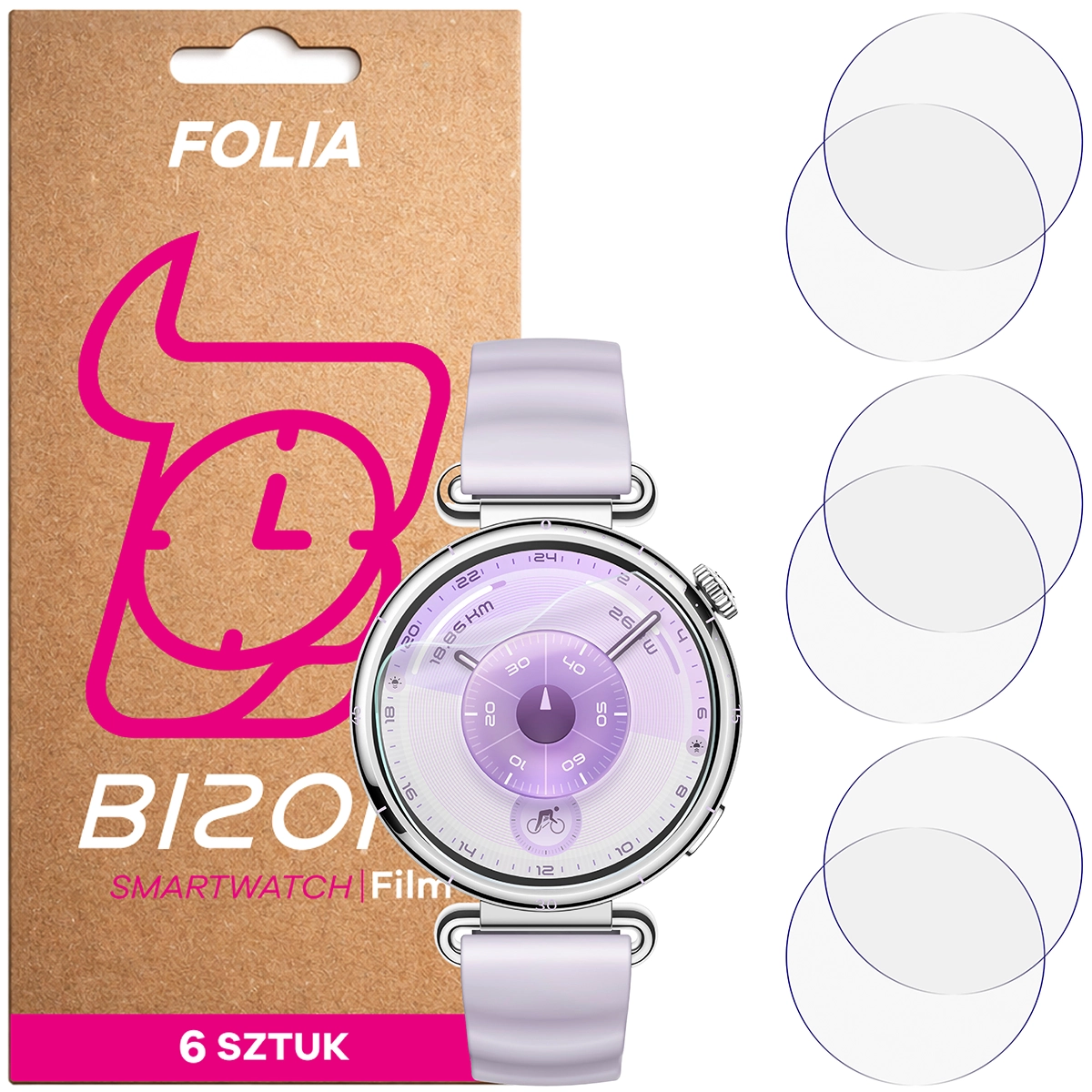 Bison Watch Film HydroFlex hydrogel film for Huawei Watch GT6 41 mm