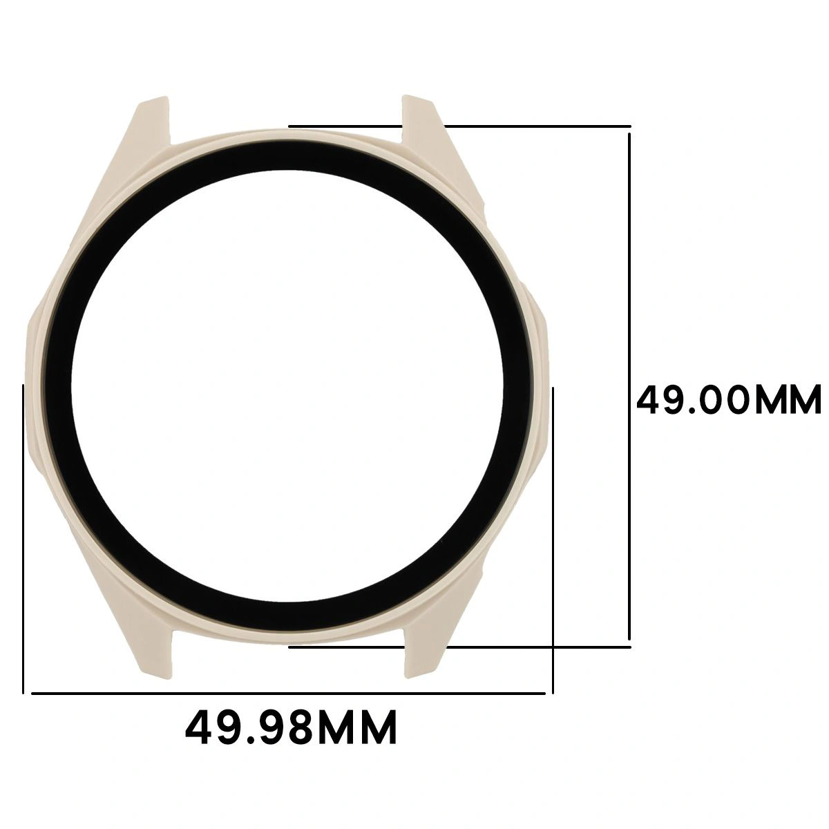 Dimensiunile etuiului Bizon Case+Glass Watch pentru Huawei Watch GT6 46 mm