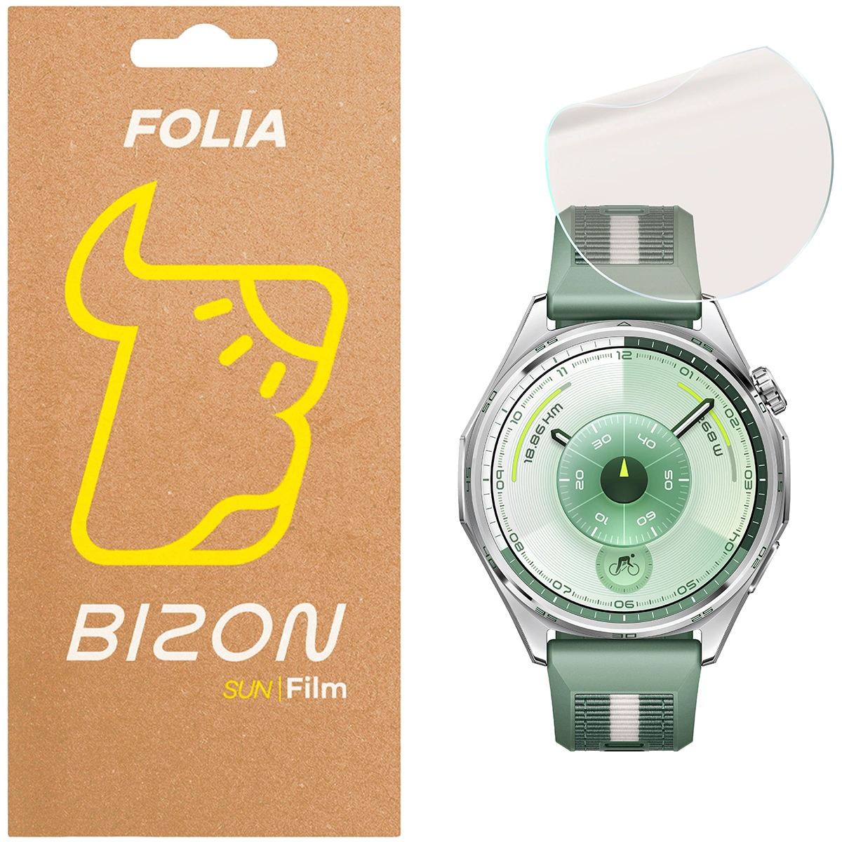 Folia matowa na ekran Bizon Glass Watch Film Sun do Huawei Watch GT6 46 mm