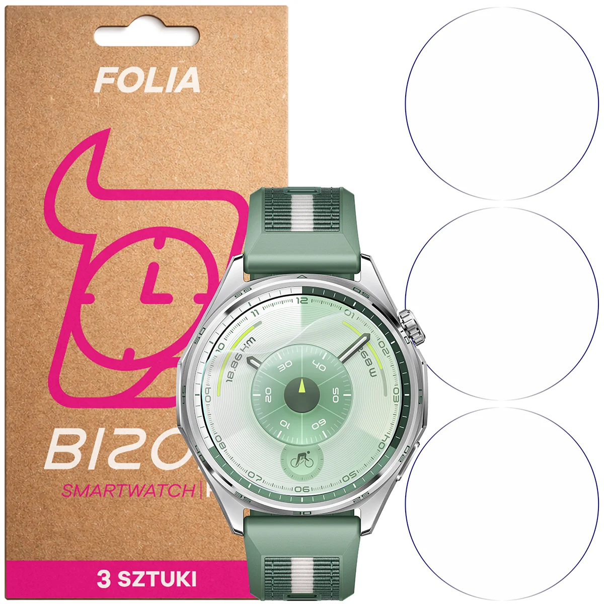 Folia hydrożelowa Bizon Watch Film HydroFlex dla Huawei Watch GT6 46 mm