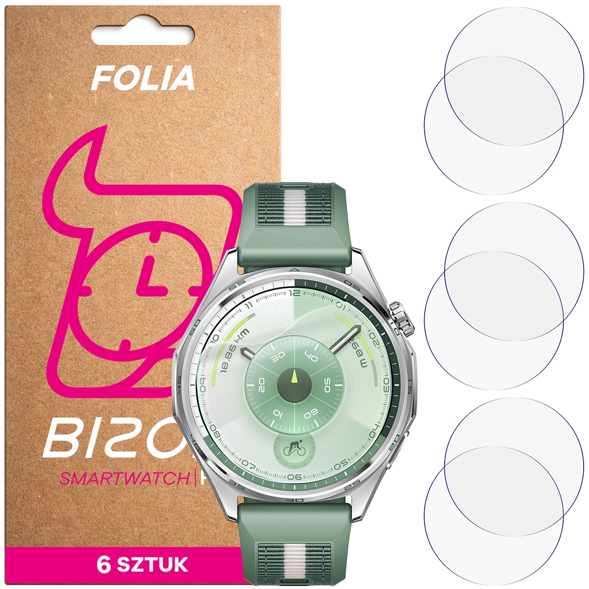 Bison Watch Film HydroFlex hydrogel film for Huawei Watch GT6 46 mm