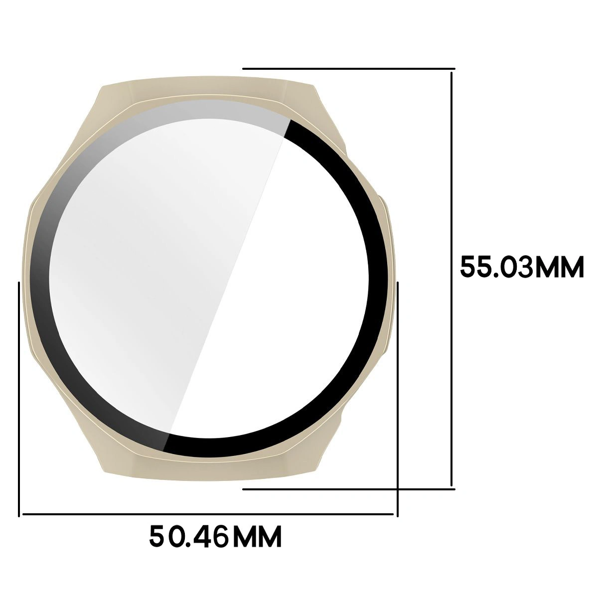 Dimensions of the Bizon Case+Glass Watch for Huawei Watch GT6 Pro 46 mm