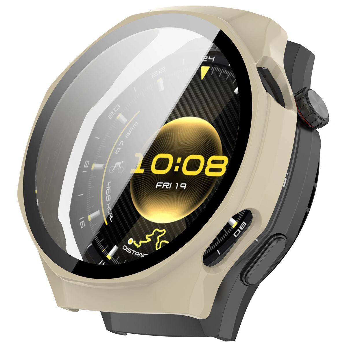 Visualization of applying the Bizon Case+Glass Watch for Huawei Watch GT6 Pro 46 mm
