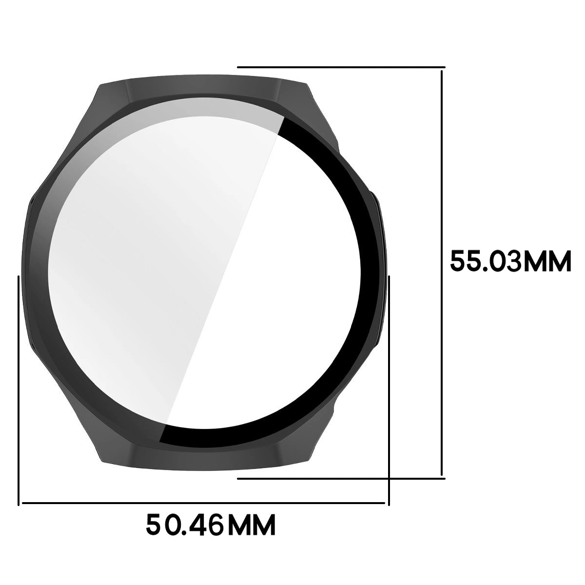 Dimensions of the Bizon Case+Glass Watch for Huawei Watch GT6 Pro 46 mm