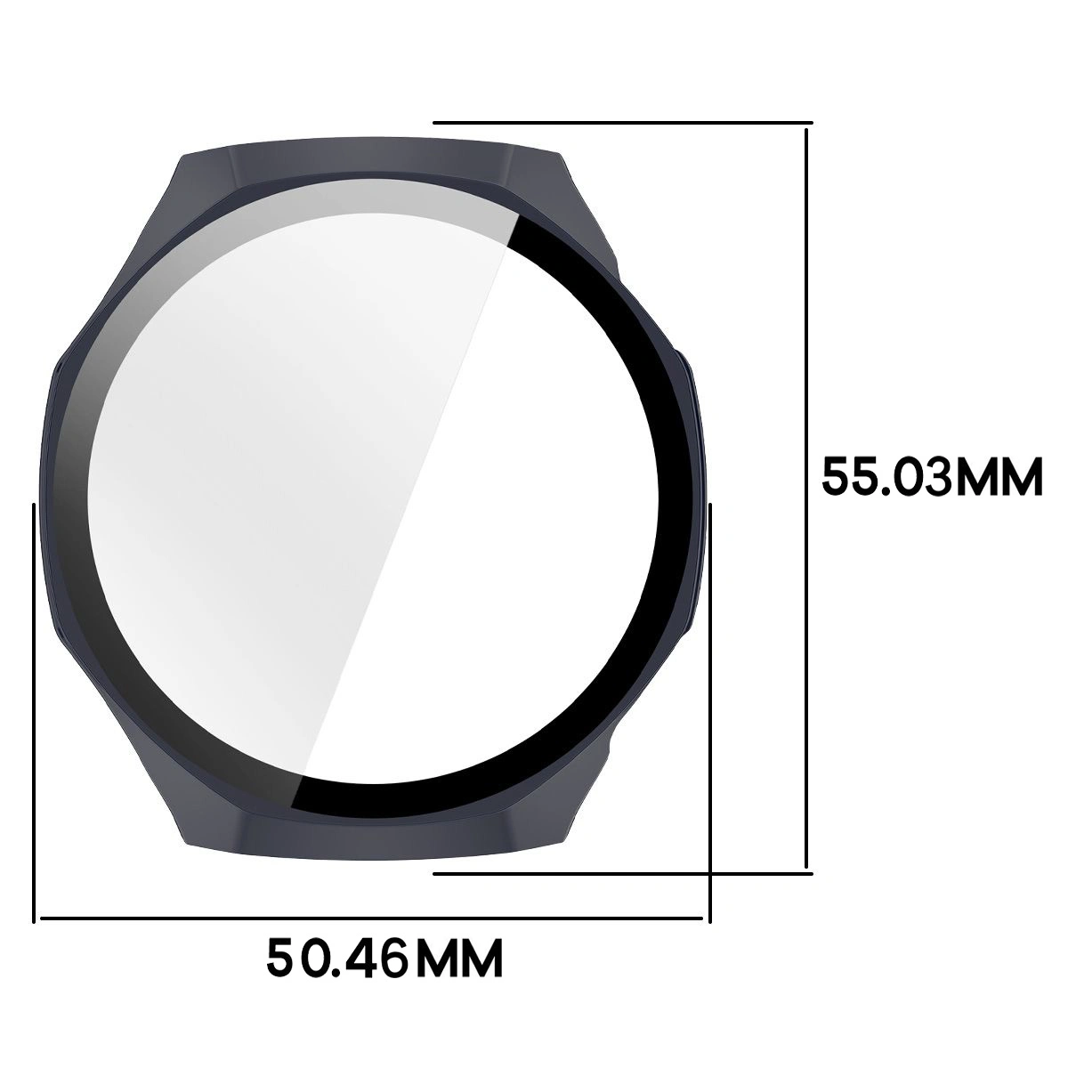 Dimensions of the Bizon Case+Glass Watch for Huawei Watch GT6 Pro 46 mm