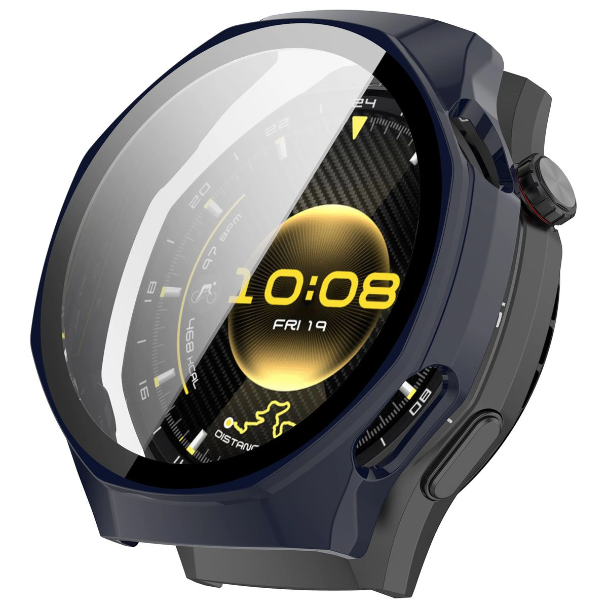 Visualization of putting on the Bizon Case+Glass Watch for Huawei Watch GT6 Pro 46 mm