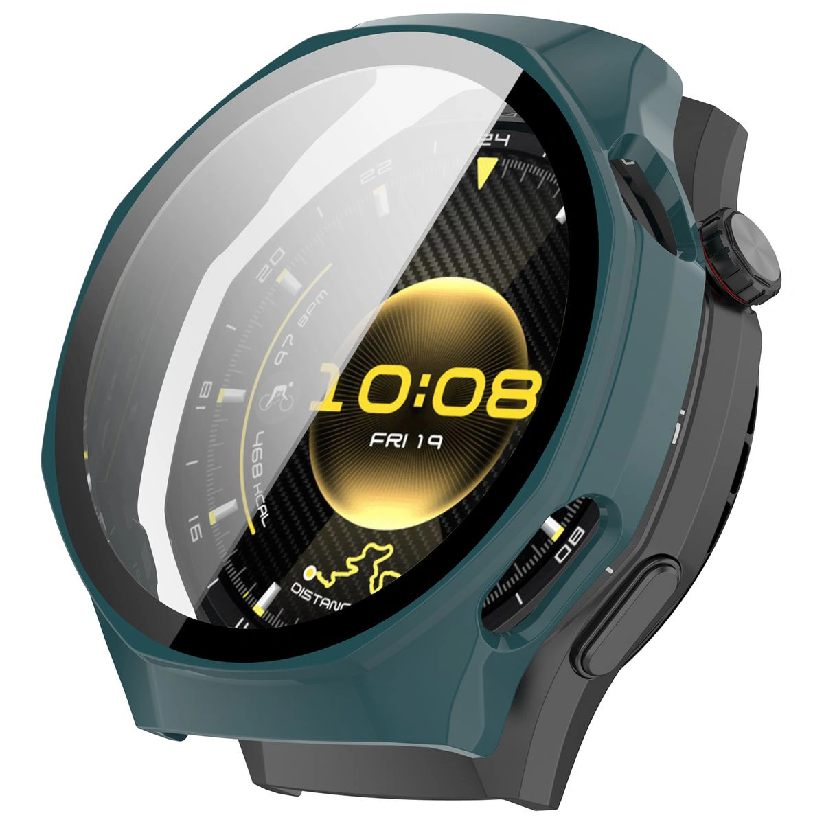 Visualization of applying the Bizon Case+Glass Watch for Huawei Watch GT6 Pro 46 mm