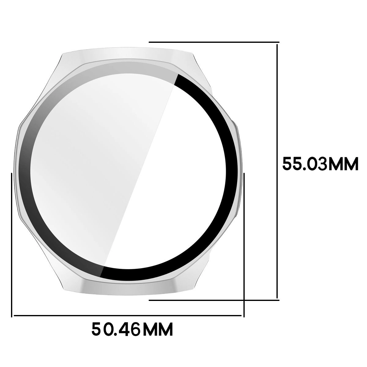 Dimensions of the Bizon Case+Glass Watch for Huawei Watch GT6 Pro 46 mm