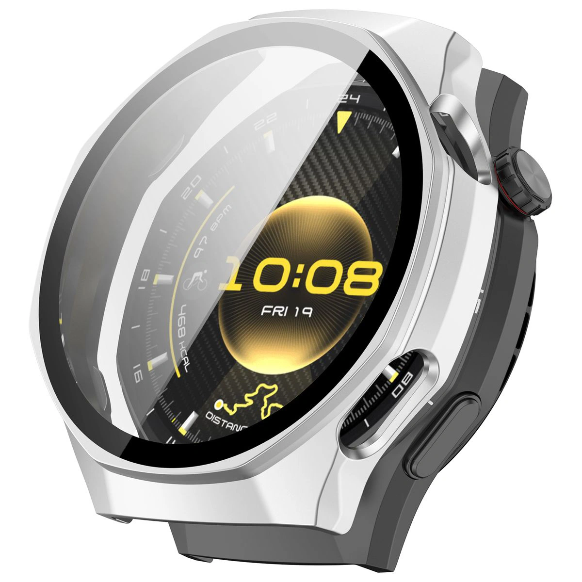Visualization of applying the Bizon Case+Glass Watch for Huawei Watch GT6 Pro 46 mm