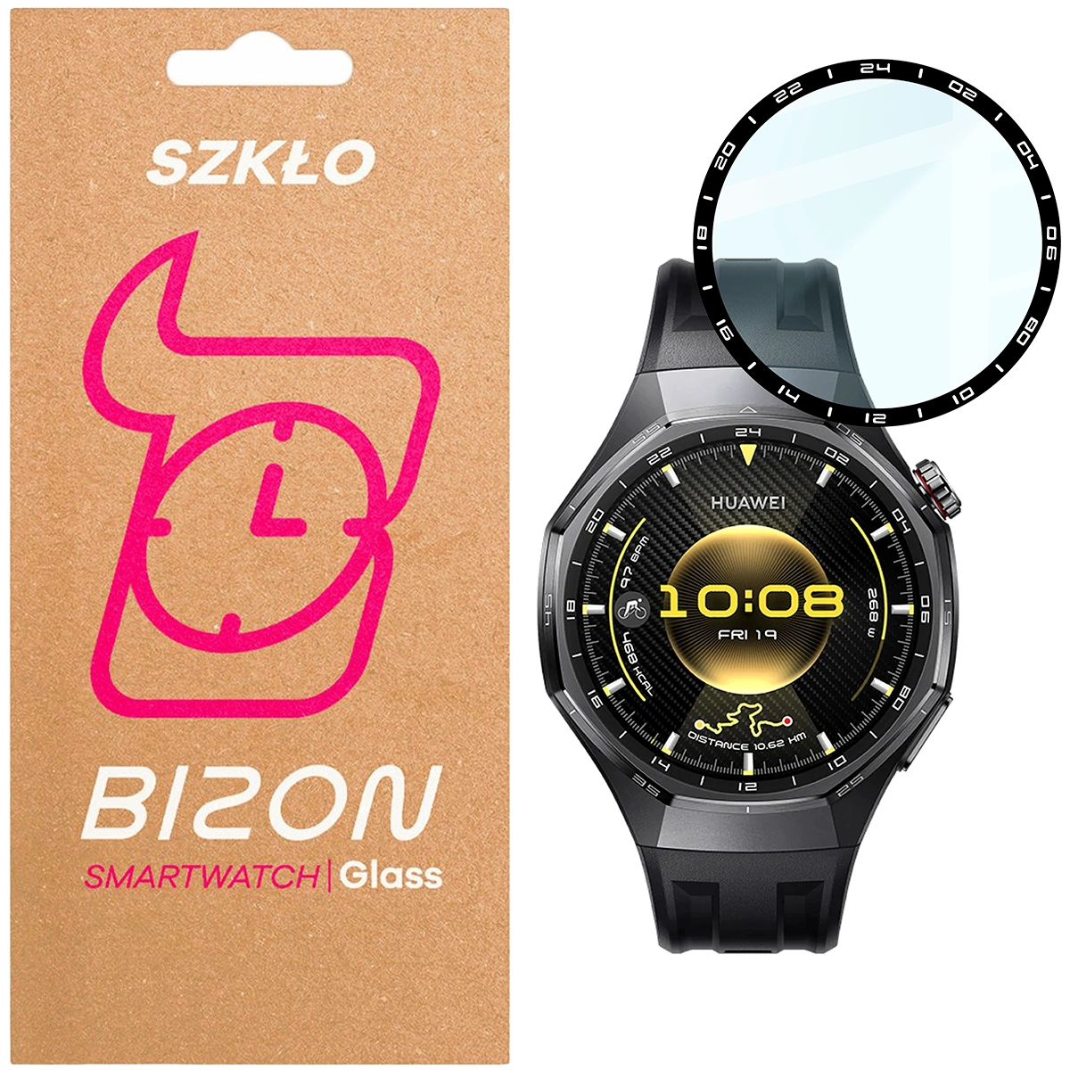 Szkło hybrydowe na smartwatch Bizon Glass Watch Edge dla Huawei Watch GT6 Pro 46 mm