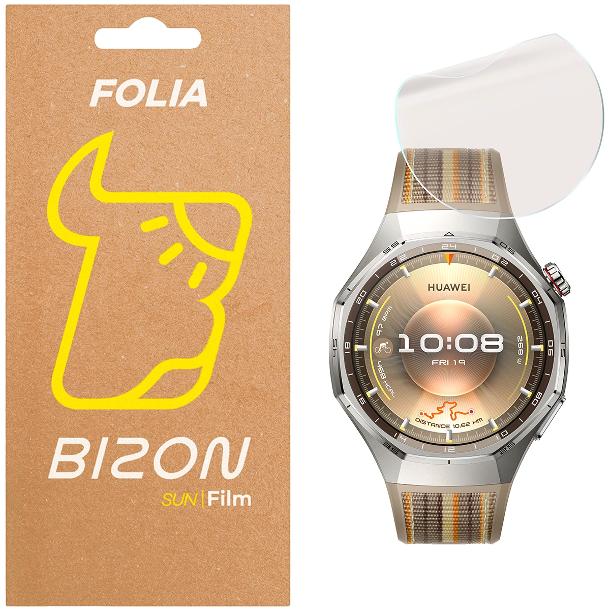 Folia matowa na ekran Bizon Glass Watch Film Sun do Huawei Watch GT6 Pro 46 mm