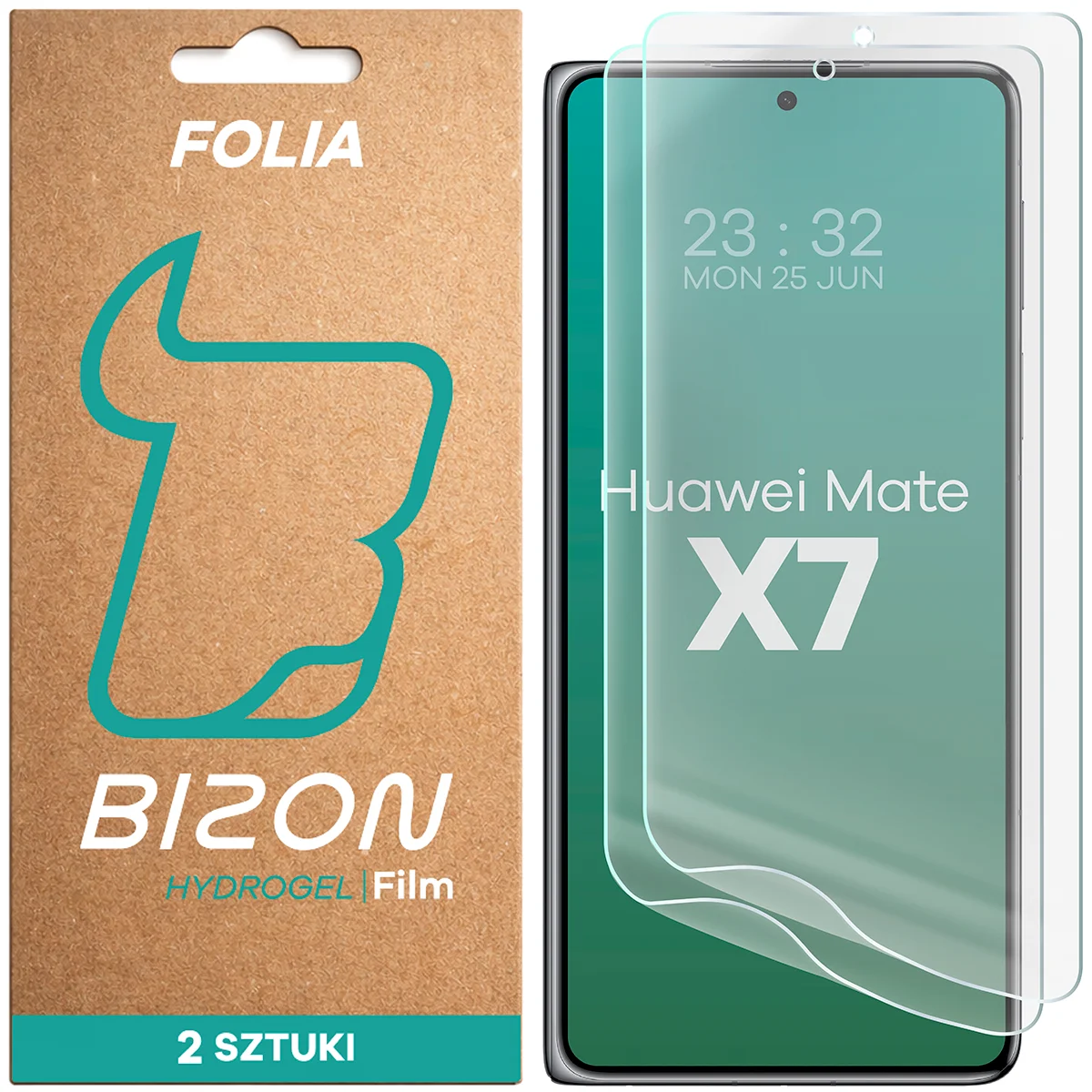 Pudełko i folia hydrożelowa na ekran Bizon Film Hydrogel Front Duo do Huawei Mate X7