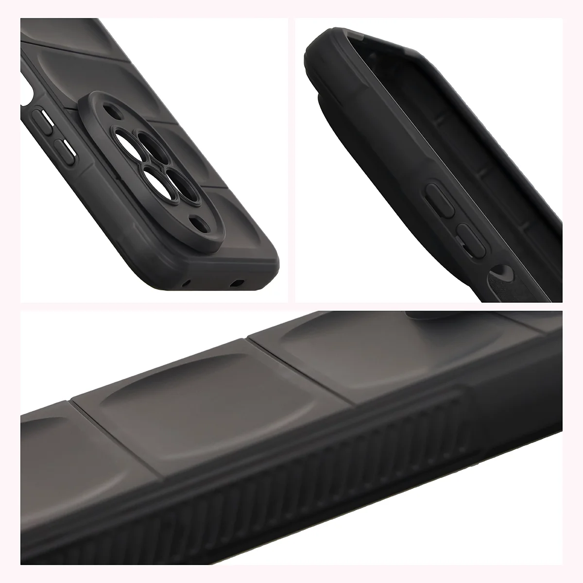 Teksturowane boki i podwyższone krawędzie ekranu i aparatu w etui Bizon Case Tur do Huawei nova 14 Pro