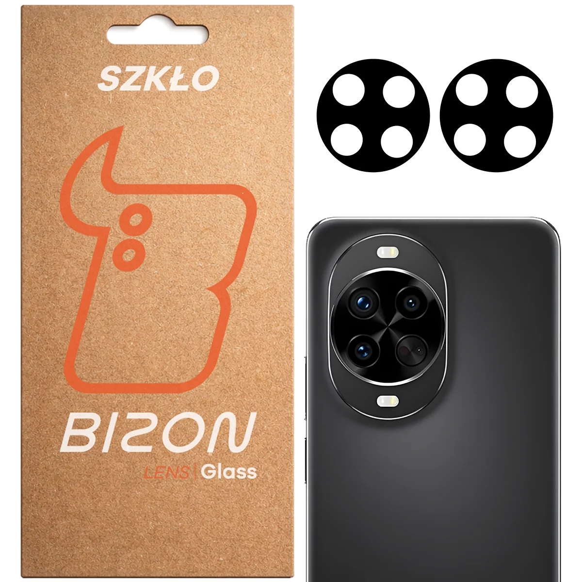 Pudełko i 2 sztuki szkła na aparat Bizon Glass Lens do Huawei nova 14 Pro