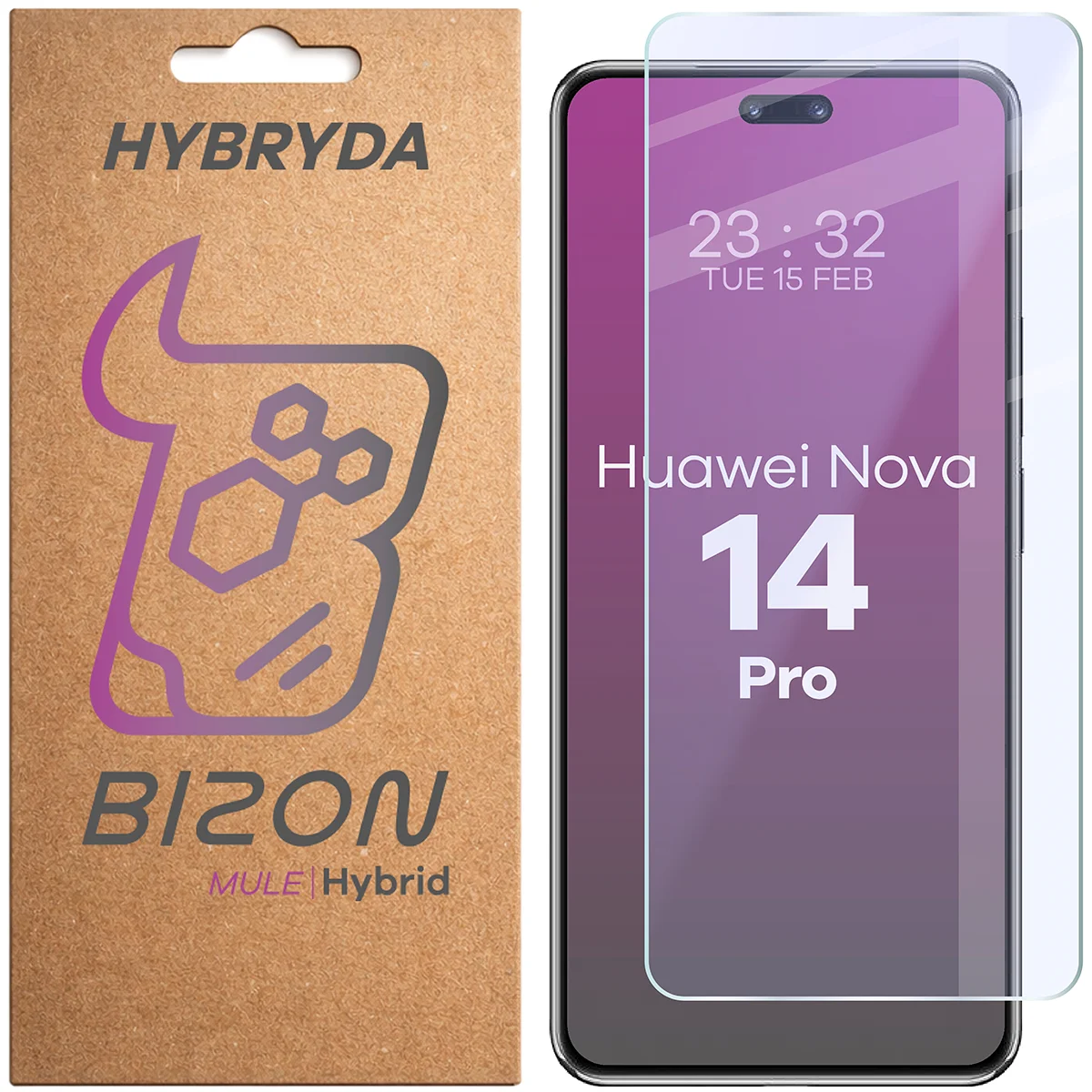 Szkło hybrydowe na ekran Bizon Hybrid Mule do Huawei nova 14 Pro